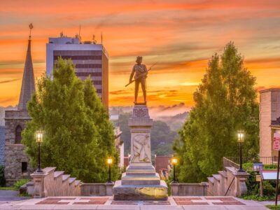 Lynchburg Virginia skyline canvas,  Lynchburg VA monument Canvas Wall Art, Lynchburg wall art canvas, Lynchburg Virginia art