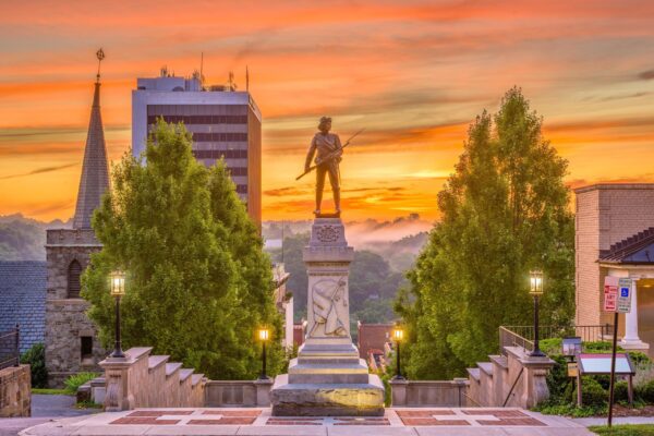 Lynchburg Virginia skyline canvas,  Lynchburg VA monument Canvas Wall Art, Lynchburg wall art canvas, Lynchburg Virginia art