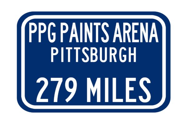 Personalized Highway Distance Sign || To: PPG Paints arena||Pittsburgh Penguins || PPG Paints arena|| Pittsburgh highway sign ||