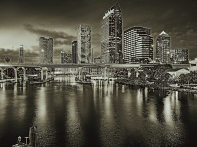 Tampa Florida digital oil painting, Tampa skyline watercolor, Tampa canvas watercolor Tampa art, Tampa Bay skyline canvas Tampa Florida