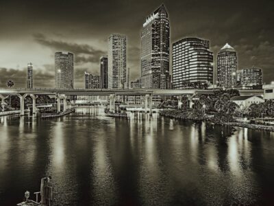 Tampa Florida digital oil painting, Tampa skyline watercolor, Tampa canvas watercolor Tampa art, Tampa Bay skyline canvas Tampa Florida