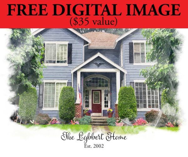 Custom Watercolor of your house mounted on canvas, Customized housewarming gift with family name, Realtor gift new home, First home gift