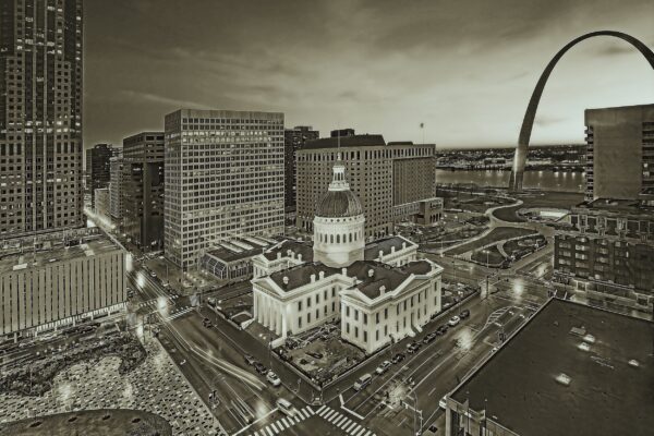 St Louis Digital Painting Skyline,  St Louis Missouri watercolor, St Louis skyline  St Louis Arch wall art, St Louis decor, Missouri canvas