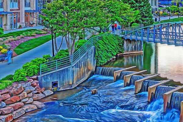 Greenville SC digital oil painting canvas, Greenville  Canvas,  Greenville canvas Wall Art, Greenville wall art canvas, Greenville SC - Image 2
