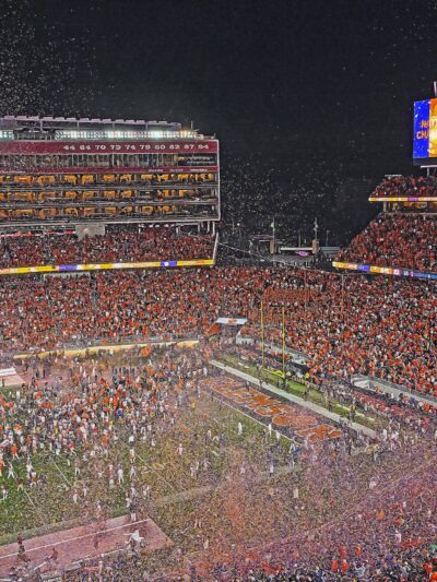 Clemson Tigers Football digital oil painting  canvas, Death Valley Canvas,  Clemson wall canvas, South Carolina art, Clemson National Champs
