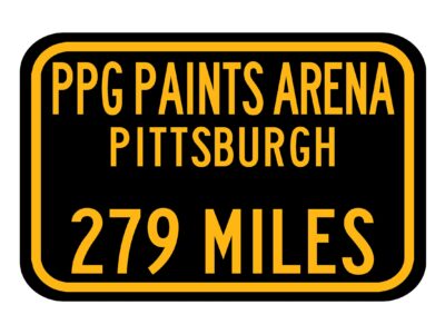 Personalized Highway Distance Sign || To: PPG Paints arena||Pittsburgh Penguins || PPG Paints arena|| Pittsburgh highway sign ||