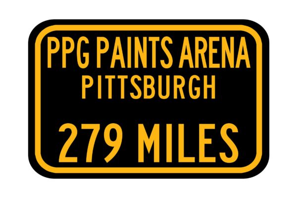 Personalized Highway Distance Sign || To: PPG Paints arena||Pittsburgh Penguins || PPG Paints arena|| Pittsburgh highway sign ||