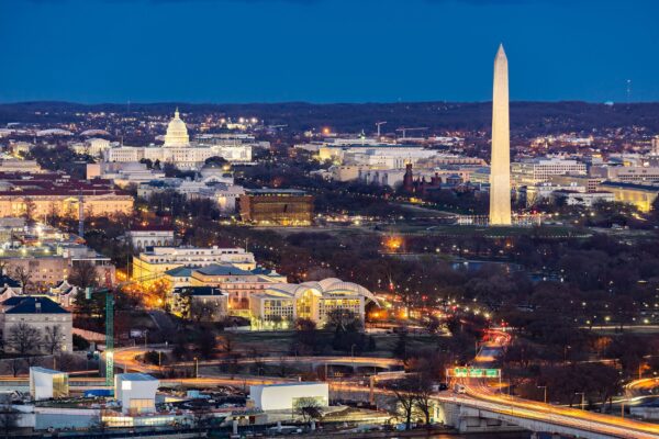 Washington DC skyline canvas photo,  Washington DC canvas, Monument Canvas Print, Washington wall art, Canvas gifts, Cherry Blossom canvas