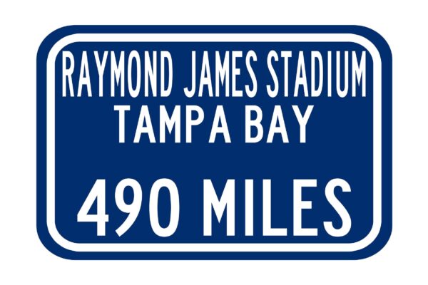 Personalized Highway Distance Sign || To: Raymond James Stadium, Tampa|| Tampa Bay Buccaneers  ||Tampa Stadium| Buccaneers highway sign ||