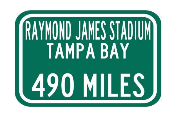 Personalized Highway Distance Sign || To: Raymond James Stadium, Tampa|| Tampa Bay Buccaneers  ||Tampa Stadium| Buccaneers highway sign ||