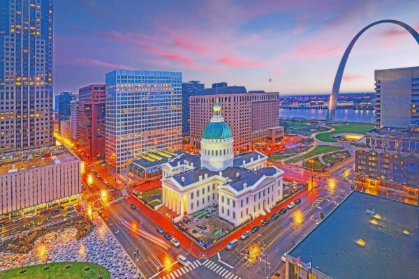 St Louis Digital Painting Skyline,  St Louis Missouri watercolor, St Louis skyline  St Louis Arch wall art, St Louis decor, Missouri canvas