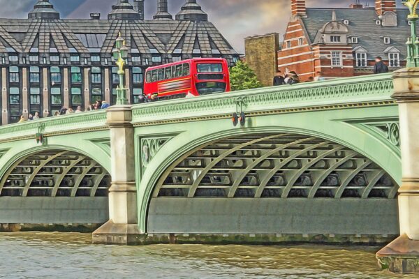 Parliament in London digital oil painting on canvas, London watercolor.  London City skyline, Large London Print, London watercolor, art - Image 2