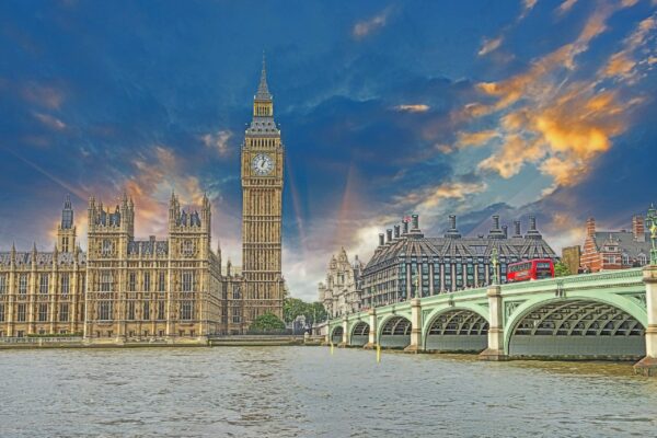 Parliament in London digital oil painting on canvas, London watercolor.  London City skyline, Large London Print, London watercolor, art - Image 3