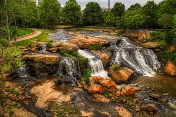 Greenville SC Reedy River canvas, Greenville Canvas,  Reedy river Wall Art, Greenville wall art canvas, Greenville SC