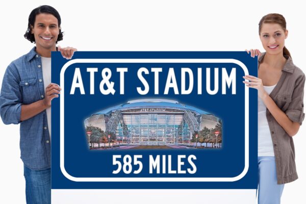 Dallas Cowboys ATT Stadium - Miles to Stadium Highway Road Sign Customize the Distance Sign ,Dallas Cowboys ATT stadium sign