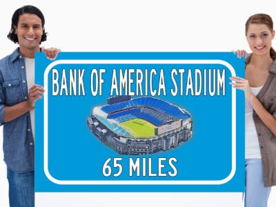 Carolina Panthers Bank of America Stadium - Miles to Stadium Highway Road Sign Customize the Distance Sign , Bank of Americastadium sign
