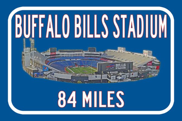 Buffalo Bills, Bills Stadium - Miles to Stadium Highway Road Sign Customize the Distance Sign ,Buffalo Bills , Billstadium sign