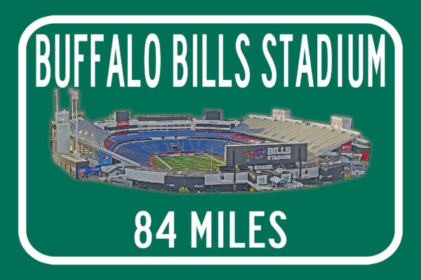 Buffalo Bills, Bills Stadium - Miles to Stadium Highway Road Sign Customize the Distance Sign ,Buffalo Bills , Billstadium sign