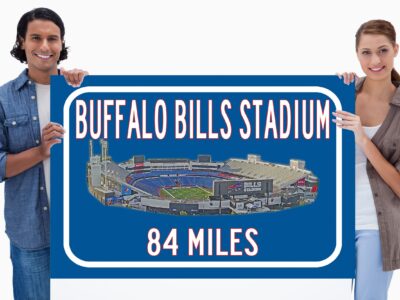 Buffalo Bills, Bills Stadium - Miles to Stadium Highway Road Sign Customize the Distance Sign ,Buffalo Bills , Billstadium sign