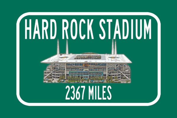 Miami Dolphins Hard Rock Stadium - Miles to Stadium Highway Road Sign Customize the Distance Sign ,Miami Dolphins Hard Rock stadium sign