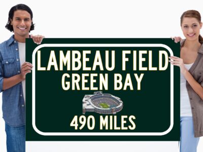 Green Bay Packers Lambeau Field - Miles to Stadium Highway Road Sign Customize the Distance Sign ,green Bay Packers Lambeau Fieldsign