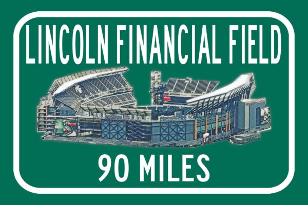 Philadelphia Eagles Lincoln FInancial Field -Miles to Stadium Highway Road Sign Customize the Distance Sign ,Eagles Lincoln Financial Field