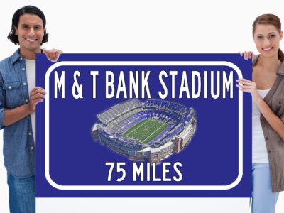 Baltimore Ravens M and T Bank Stadium - Miles to Stadium Highway Road Sign Customize the Distance Sign ,Ravens M and T Bank stadium sign