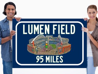 Seattle Seahawks Lumen Field- Miles to Stadium Highway Road Sign Customize the Distance Sign ,Seattle Seahawks Lumen Field