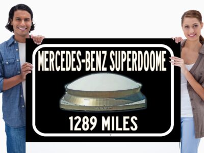 New Orleans Saints Mercedes Benz Superdome - Miles to Stadium Highway Road Sign Customize the Distance Sign , New Orleans Saints stadium