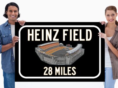Pittsburgh Steelers Heinz Field - Miles to Stadium Highway Road Sign Customize the Distance Sign ,Pittsburgh Steelers Heinz Field sign