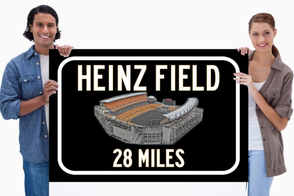 Pittsburgh Steelers Heinz Field - Miles to Stadium Highway Road Sign Customize the Distance Sign ,Pittsburgh Steelers Heinz Field sign