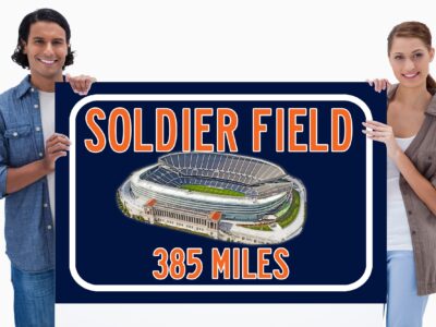 Chicago Bears Soldier Field - Miles to Stadium Highway Road Sign Customize the Distance Sign ,Chicago bears Soldier Fieldsign