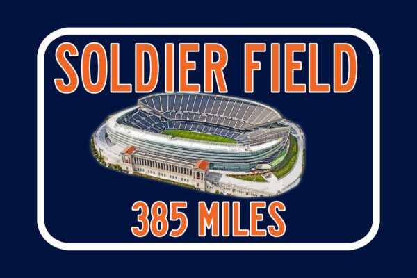 Chicago Bears Soldier Field - Miles to Stadium Highway Road Sign Customize the Distance Sign ,Chicago bears Soldier Fieldsign