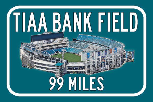 Jacksonville Jaguars TIAA Bank Stadium - Miles to Stadium Highway Road Sign Customize the Distance Sign ,Jacksonville Jaguars TIAA Bank