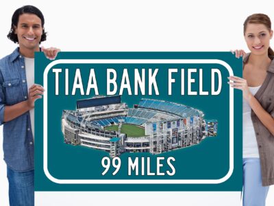 Jacksonville Jaguars TIAA Bank Stadium - Miles to Stadium Highway Road Sign Customize the Distance Sign ,Jacksonville Jaguars TIAA Bank