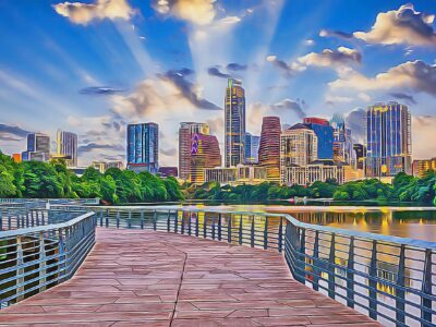 Austin Texas watercolor digital oil painting skyline canva, Austin Texas wall art, Canvas Wall Art, Austin Skyline, Gift Ideas, Austin