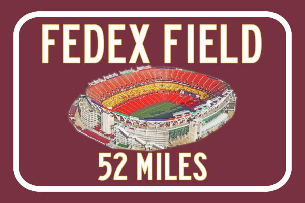 Washington Football team Fed EX Field - Miles to Stadium Highway Road Sign Customize the Distance Sign ,Washington Football Team Fed Ex