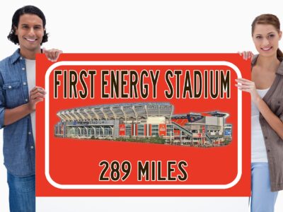 Cleveland Browns First Energy Stadium Stadium - Miles to Stadium Highway  Sign Customize the Distance Sign ,Cleveland Browns First Energy