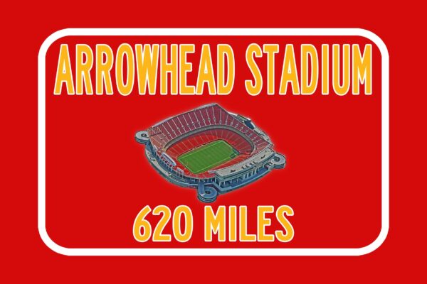 Kansas City Chiefs Arrowhead Stadium - Miles to Stadium Highway Road Sign Customize the Distance Sign , Kansas City Chiefs Arrowhead stadium