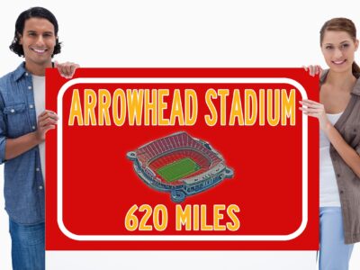 Kansas City Chiefs Arrowhead Stadium - Miles to Stadium Highway Road Sign Customize the Distance Sign , Kansas City Chiefs Arrowhead stadium