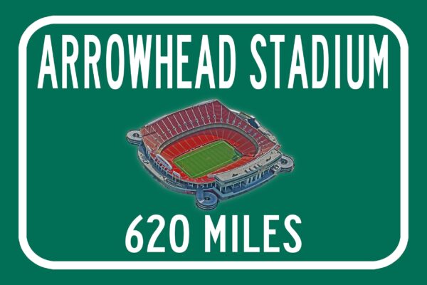Kansas City Chiefs Arrowhead Stadium - Miles to Stadium Highway Road Sign Customize the Distance Sign , Kansas City Chiefs Arrowhead stadium