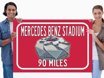 Atlanta Falcons Mercedes Benz Stadium - Miles to Stadium Highway Road Sign Customize the Distance Sign ,Atlanta Falcons Mercedes stadium