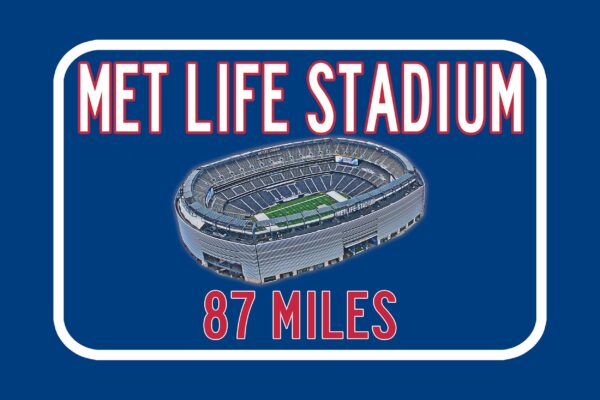 New York Giants MetLife Stadium - Miles to Stadium Highway Road Sign Customize the Distance Sign ,New York Giants MetLife Stadium sign