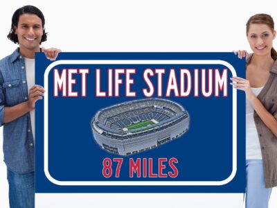 New York Giants MetLife Stadium - Miles to Stadium Highway Road Sign Customize the Distance Sign ,New York Giants MetLife Stadium sign