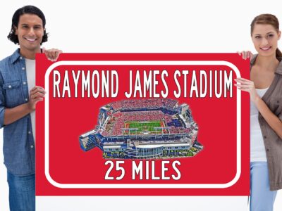 Tampa Bay Buccaneers Raymond James Stadium - Miles to Stadium Highway Road Sign Customize the Distance Sign ,Tampa Bay Buccaneers Stadium