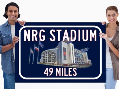 Houston Texans NRG Stadium - Miles to Stadium Highway Road Sign Customize the Distance Sign ,Houston Texans NRG stadium sign