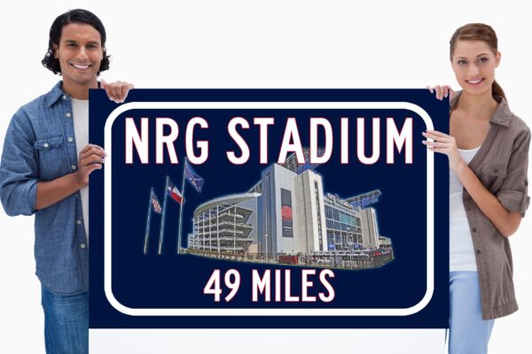 Houston Texans NRG Stadium - Miles to Stadium Highway Road Sign Customize the Distance Sign ,Houston Texans NRG stadium sign