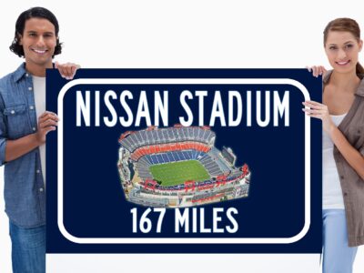 Tennessee Titans Nissan Stadium - Miles to Stadium Highway Road Sign Customize the Distance Sign ,Tennessee Titans Nissan  stadium sign