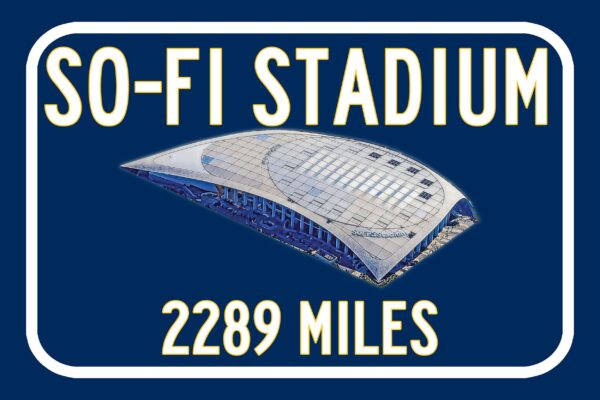 Los Angeles Rams SoFi Stadium - Miles to Stadium Highway Road Sign Customize the Distance Sign ,Las Angeles Rams SoFi stadium sign