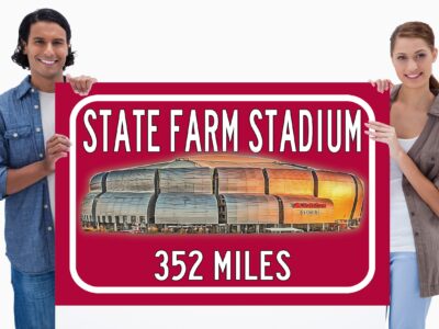Arizona Cardinals State Farm Stadium - Miles to Stadium Highway Road Sign Customize the Distance Sign ,Arizona Cardinals State Farm stadium
